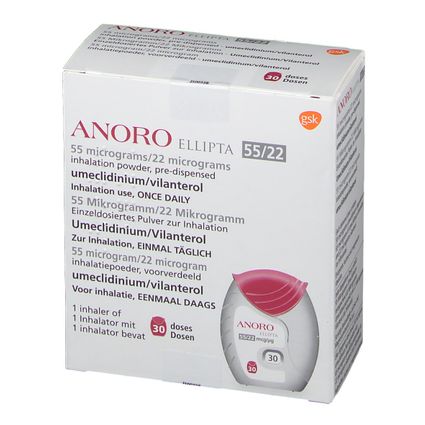 ANORO ELLIPTA 55 µg/22 µg 1 St mit dem E-Rezept kaufen - Shop Apotheke