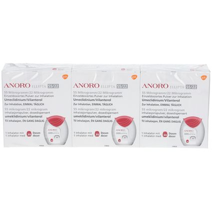 ANORO ELLIPTA 55 µg/22 µg 3 St mit dem E-Rezept kaufen - Shop Apotheke