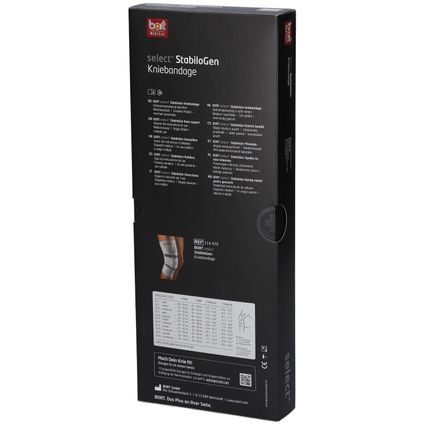 Ginocchiera Ortopedica Bort Select Stabilogen® XX-Large, Con Stecche Laterali E Tecnologia Outlast, Argento