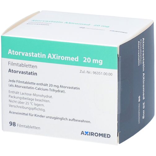 Atorvastatin Axiromed 20 mg 98 St - shop-apotheke.com