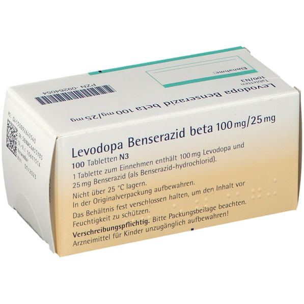 Levodopa Benserazid beta 100 mg/25 mg 100 St - shop-apotheke.com