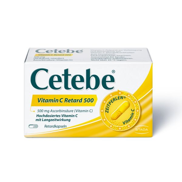 Bild von Cetebe® Vitamin C Retard 500 Arzneimittel, hochdosiertes Vitamin C mit Langzeitwirkung, 180 St