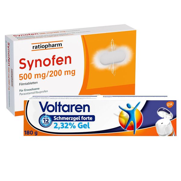 Bild von Synofen 500 mg/200 mg + Voltaren Schmerzgel forte 2,32 % Gel mit Diclofenac 1 St