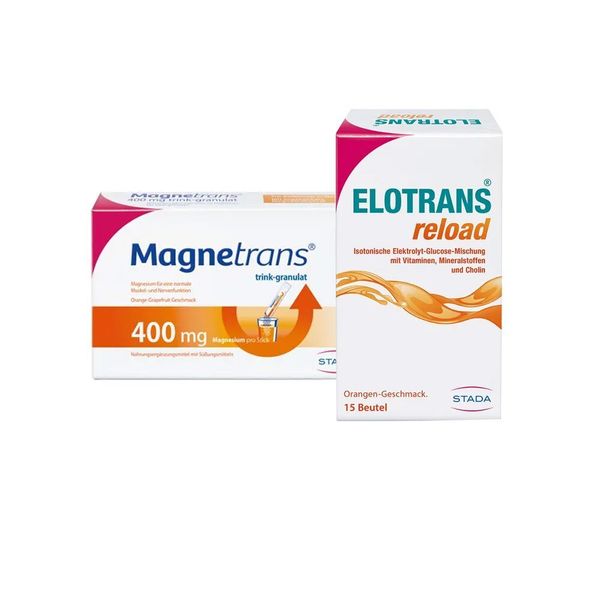 Bild von Magnetrans® 400 mg Magnesium trink-granulat + Elotrans® reload – Veganes Trinkpulver 1 St