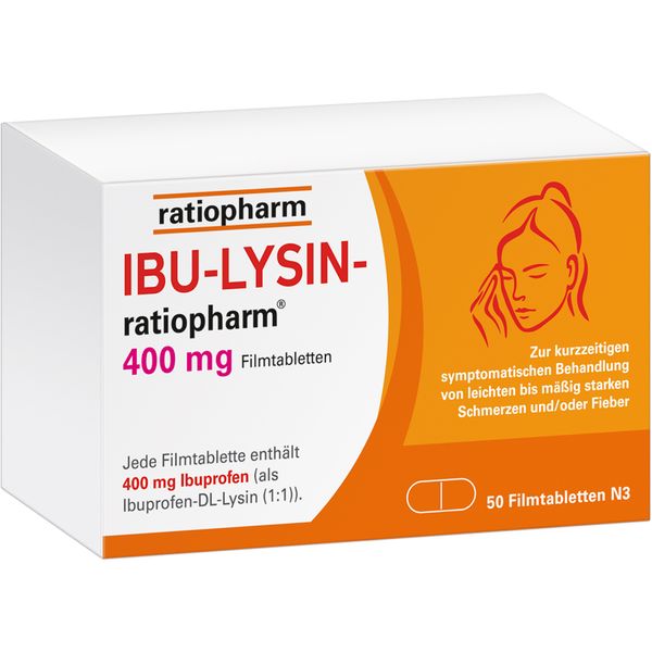 Bild von IBU-LYSIN ratiopharm® 400 mg Filmtabletten 50 St