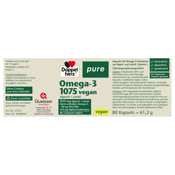 8. Bild von Doppelherz® pure Omega-3 1075 vegan 80 St