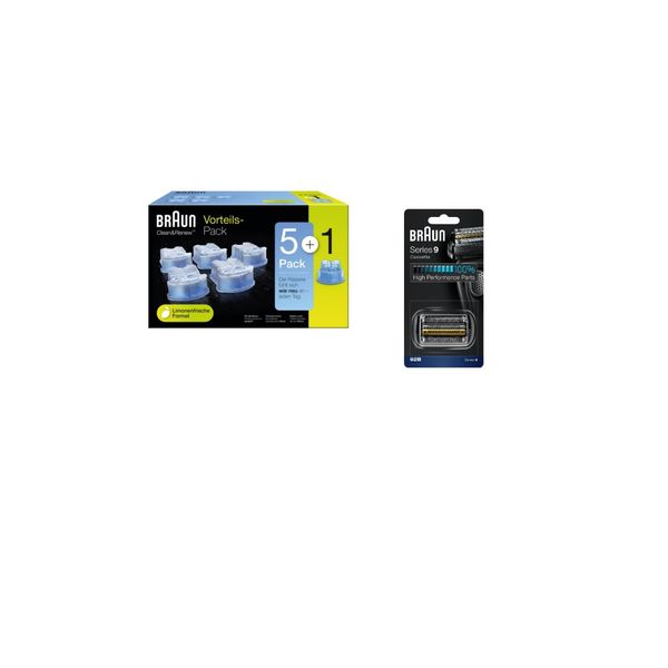 Bild von Braun Kombipack 92B Scherkopf silber + CCR 5+1 Reinigungskartuschen SET 1 St
