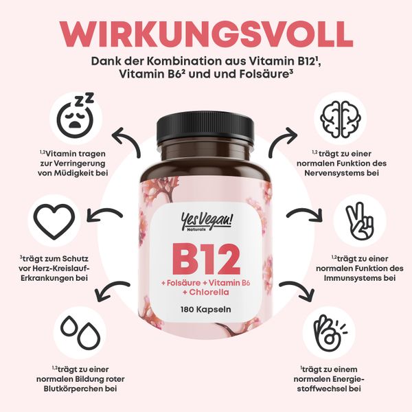 3. Bild von Yes Vegan® Vitamin B12 hochdosiert - Kapseln 1x55 g