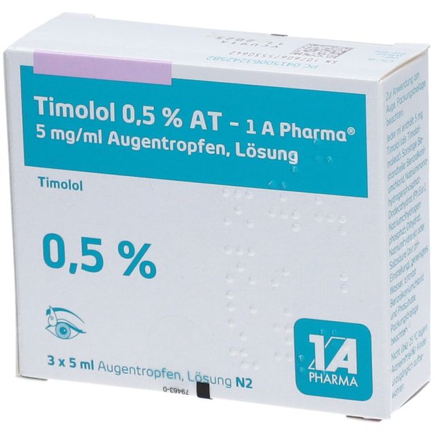 Timolol 0,5% AT - 1 A Pharma® 3x5 ml - shop-apotheke.com