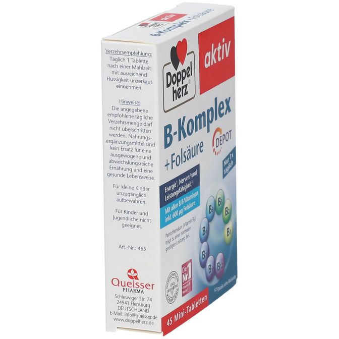 Doppelherz® Aktiv B-Komplex + Folsäure DEPOT Tabletten 45 St - Shop ...