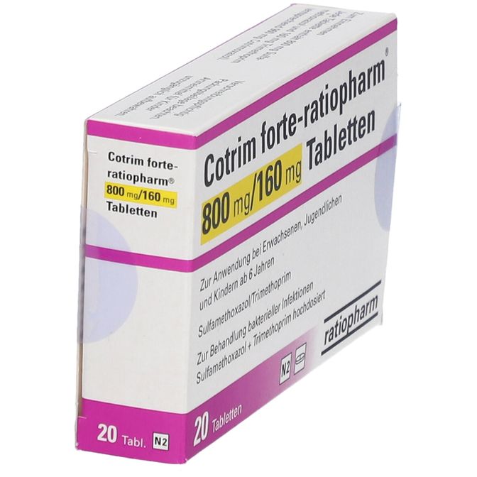 Cotrim forte-ratiopharm® 800 mg/160 mg 20 St - shop-apotheke.com