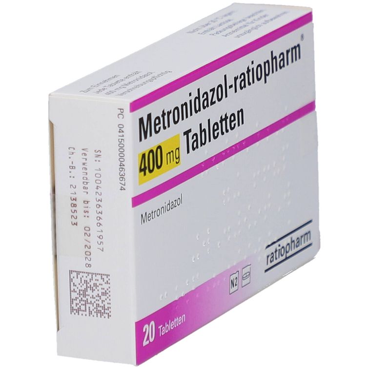Metronidazol-ratiopharm® 400 mg 20 St - shop-apotheke.com