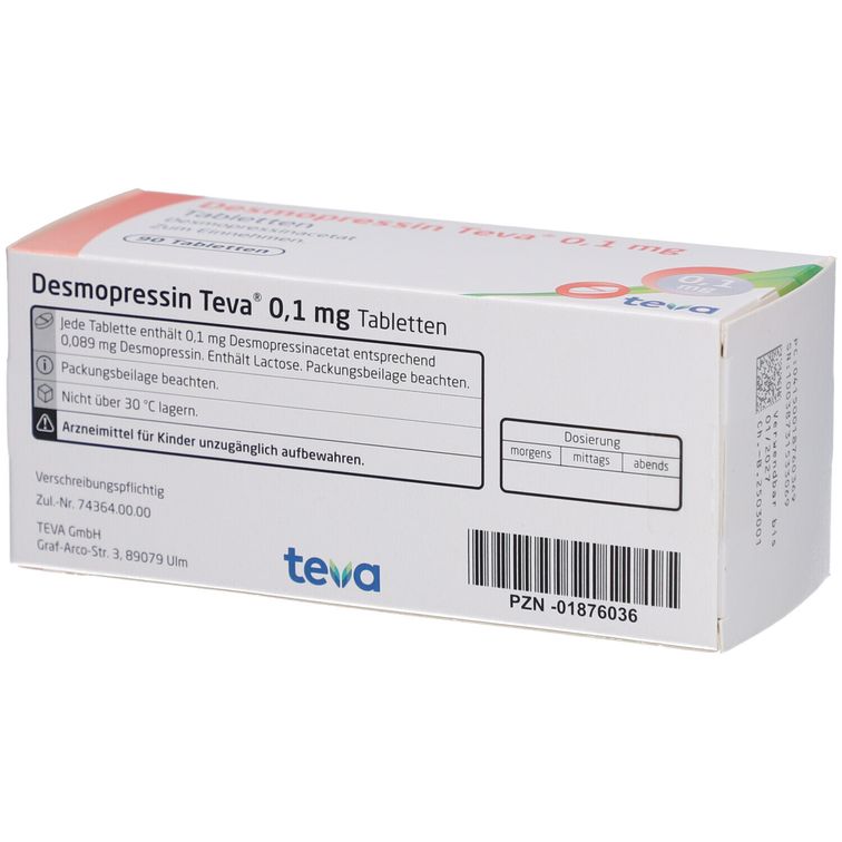 Desmopressin TEVA® 0,1 mg 90 St - shop-apotheke.com