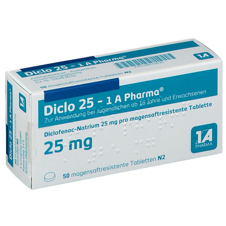 Diclo 25 - 1 A Pharma® 50 St - shop-apotheke.com