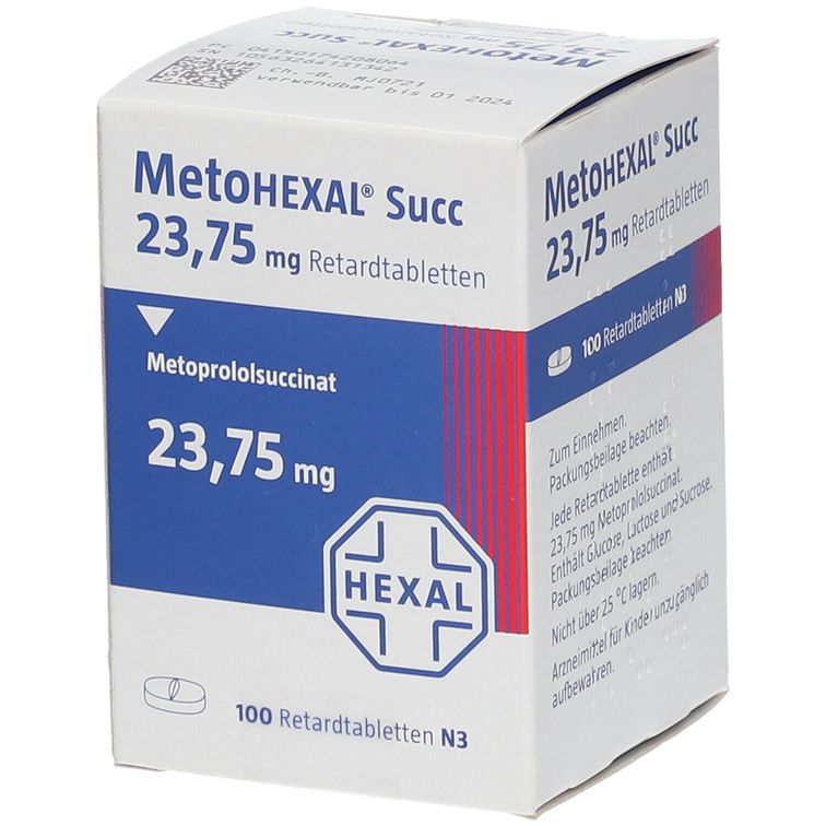METOHEXAL Succ 23,75 mg Retardtabletten Dose 100 St