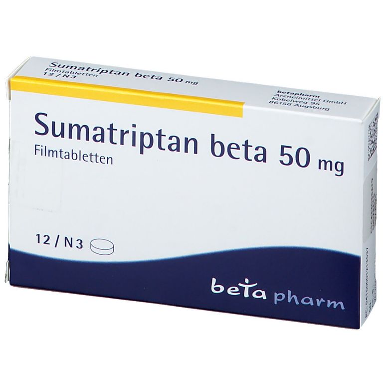 Sumatriptan beta 50 mg 12 St mit dem E-Rezept kaufen - Shop Apotheke