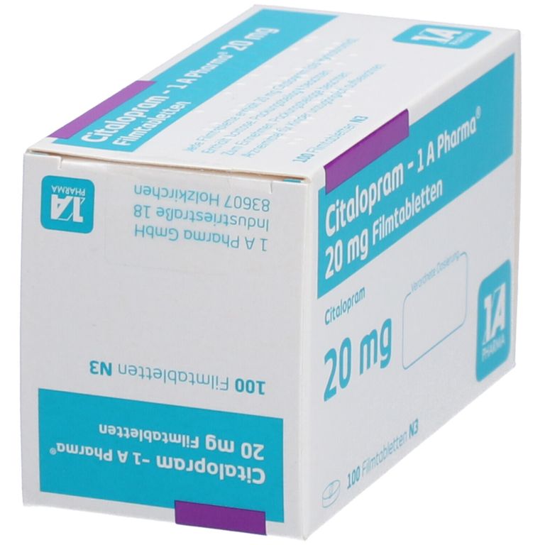 Citalopram 1A Pharma® 20Mg 100 St mit dem ERezept kaufen Shop Apotheke