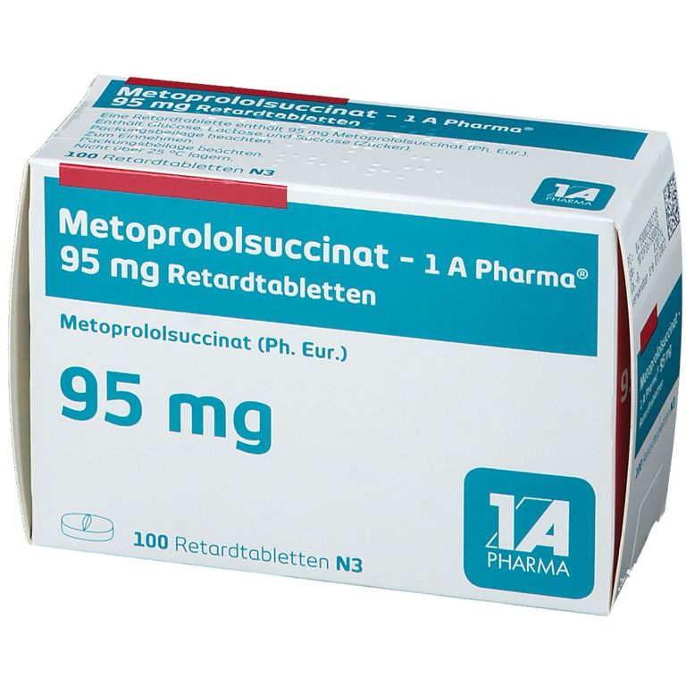 Metoprololsuccinat 1A 95Mg 100 St mit dem E-Rezept kaufen - Shop Apotheke