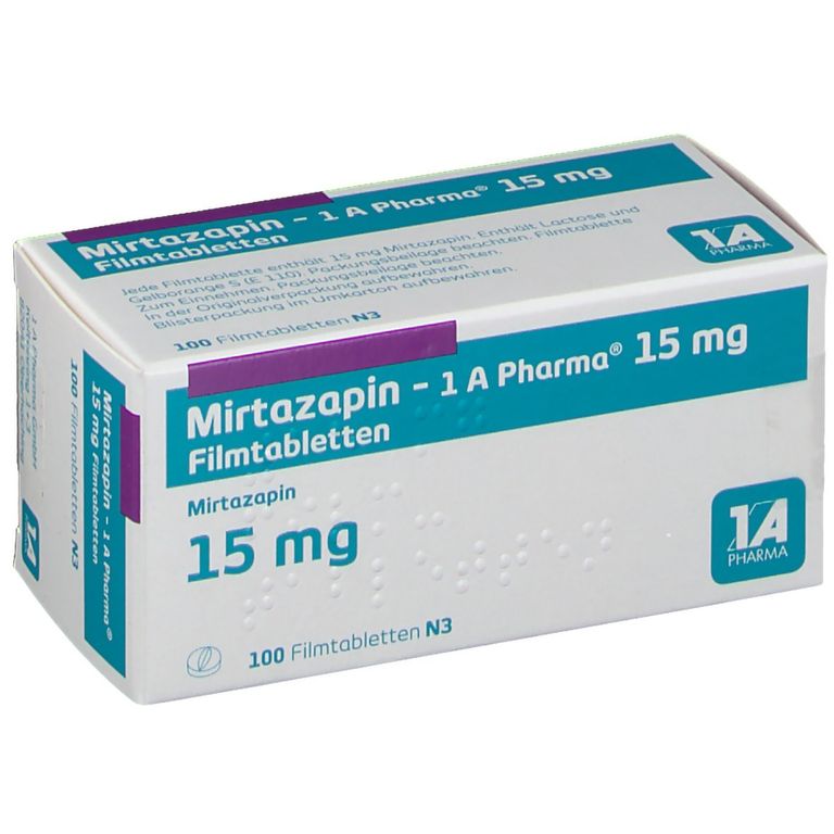Mirtazapin 1A Pharma® 15Mg 100 St mit dem ERezept kaufen