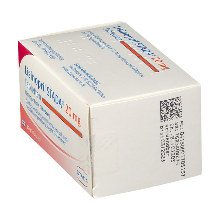 Lisinopril STADA® 20 mg 100 St mit dem E-Rezept kaufen - Shop Apotheke