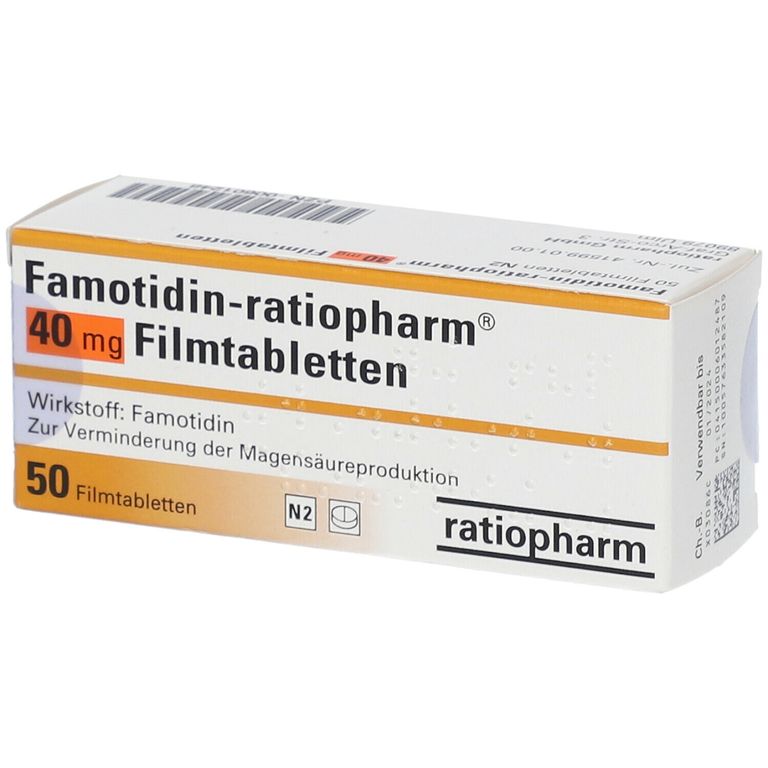 Famotidin Ratiopharm® 40 Mg 50 St Mit Dem E Rezept Kaufen Shop Apotheke