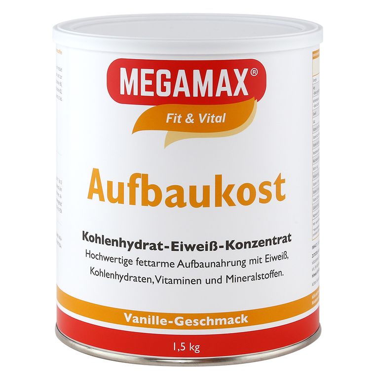 MEGAMAX Fit & Vital Aufbaukost Kohlenhydrat-Eiweiß-Konzentrat Bananen-Geschmack, 500 g Pulver main image 0