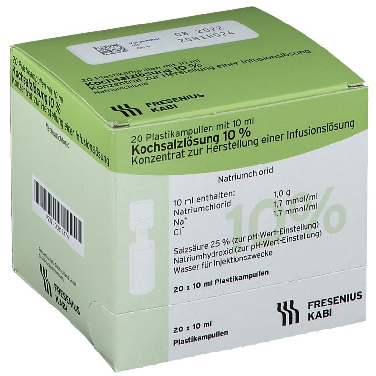 Kochsalzlösung 10 %-Ampulle Fresenius 20x10 ml - Shop Apotheke