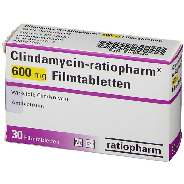 Clindamycin-ratiopharm® 600 mg 30 St mit dem E-Rezept kaufen - Shop