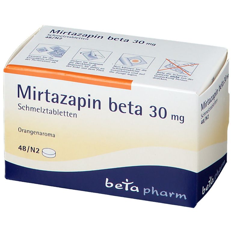 Mirtazapin beta 30 mg Schmelztabletten 48 St mit dem E-Rezept kaufen