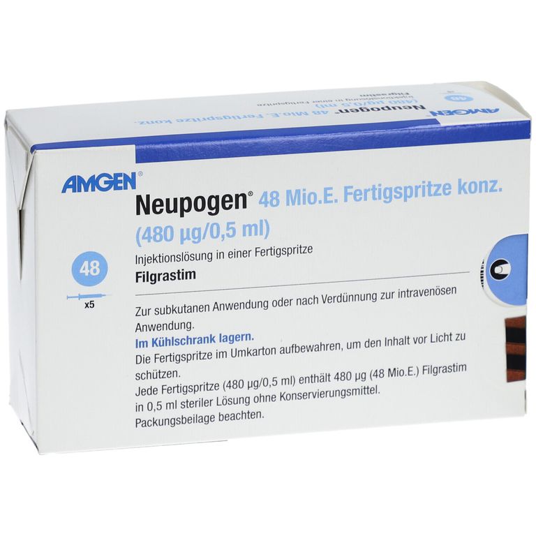 Neupogen Route Neupogen® 48 Mio.E. 480 µg/0,5 ml 5 St mit dem E-Rezept kaufen – Shop ...