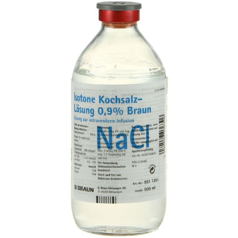 Isotone Kochsalz Lösung 0 9 B Braun Glasflasche 10x500 ml Shop