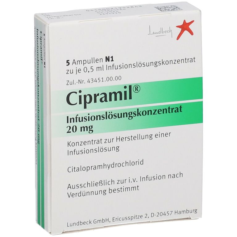 Cipramil® Infusionslösungskonzentrat 20 Mg 5x05 Ml Mit Dem E Rezept