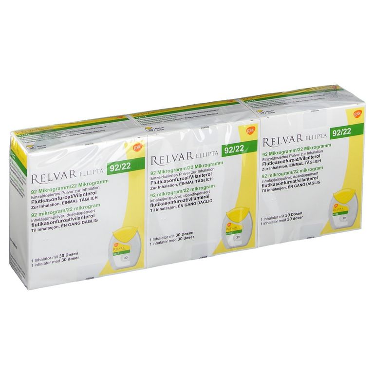 Relvan RELVAR® ELLIPTA® 92 Mikrogramm/22 Mikrogramm 3x30 St mit dem E-Rezept ...