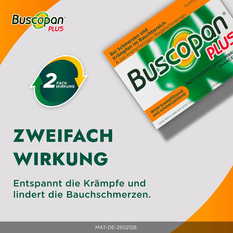 Wie Schnell Wirkt Buscopan Plus Bei Regelschmerzen Buscopan Plus mit Paracetamol | schnell bei Bauch- und Magenschmerzen
