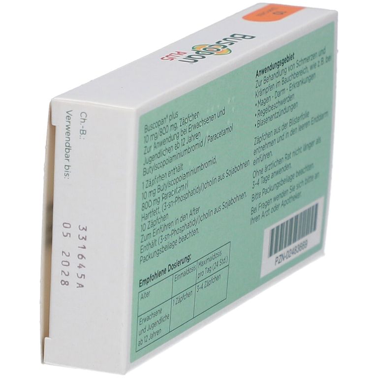 Wie Schnell Wirkt Buscopan Plus Bei Regelschmerzen Buscopan Plus Zäpfchen bei Bauchschmerzen und Regelschmerzen 10 St