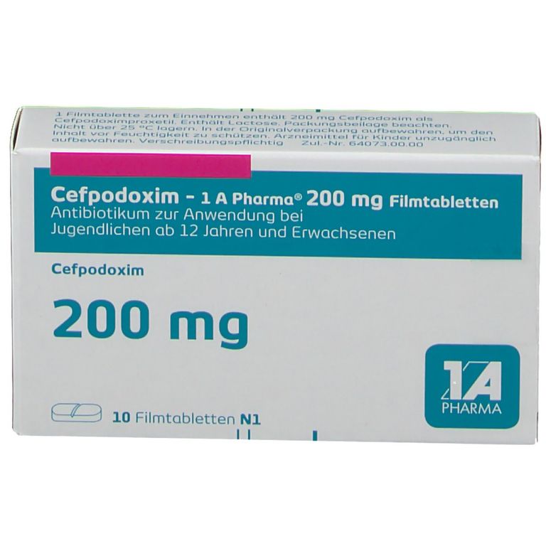 Cefpodoxim 1A Pharma® 200Mg 10 St mit dem E-Rezept kaufen - Shop Apotheke