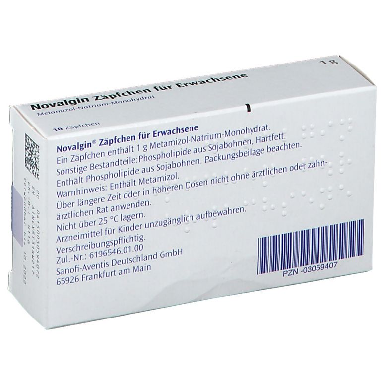 Novalgin® Zäpfchen für Erwachsene 1 g 10 St - shop-apotheke.com