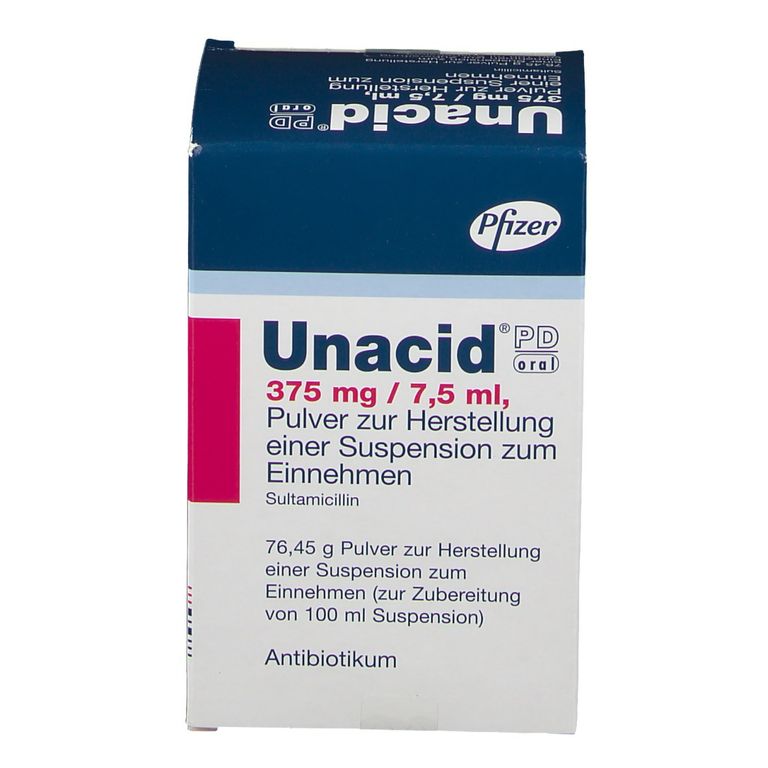 Unacid® PD oral 375 mg/7,5 ml 100 ml mit dem ERezept kaufen Shop