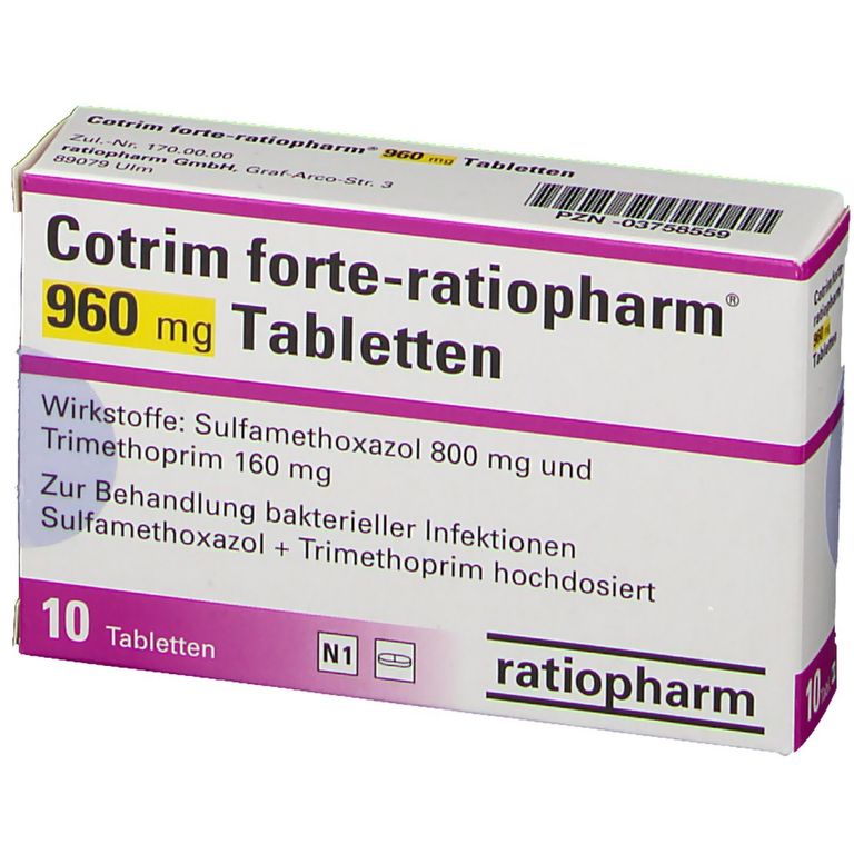 Cotrim forte-ratiopharm® 960 mg 10 St mit dem E-Rezept kaufen - Shop