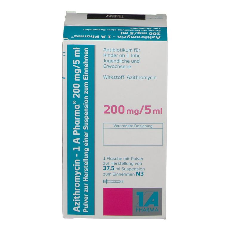 Azithromycin - 1 A Pharma® 200 mg/5 ml 37,5 ml mit dem E-Rezept kaufen - SHOP APOTHEKE