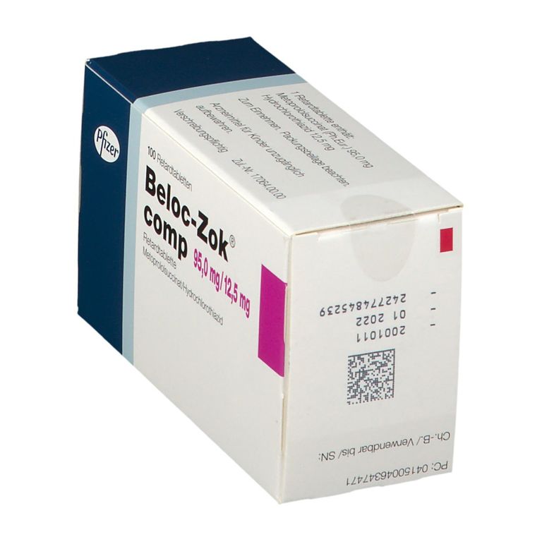 Beloc Zok Comp 95 0 Mg 12 5 Mg 100 St Mit Dem E Rezept Kaufen Shop