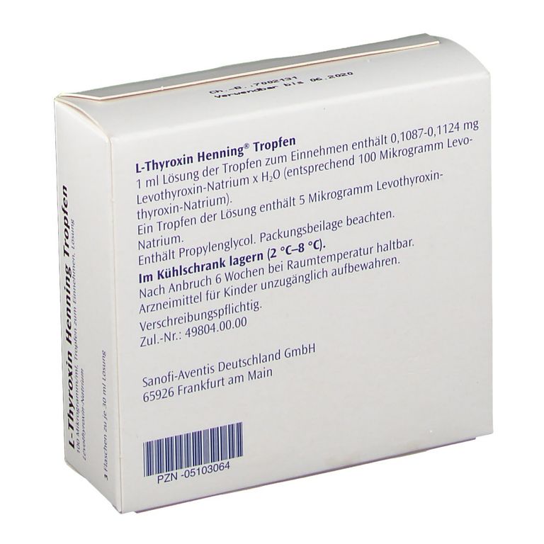 L-THYROXIN Henning Tropfen 3x30 ml mit dem E-Rezept kaufen - Shop Apotheke