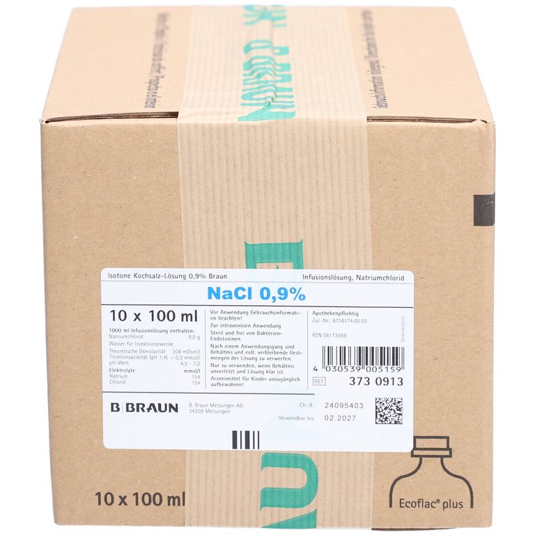 NaCL Kochsalzlösung 0,9% 10x100 ml - Shop Apotheke