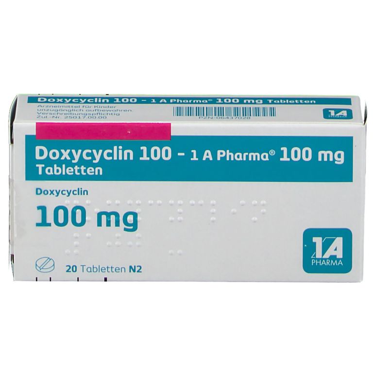 Doxycyclin 100 1A Pharma® 20 St mit dem ERezept kaufen Shop Apotheke