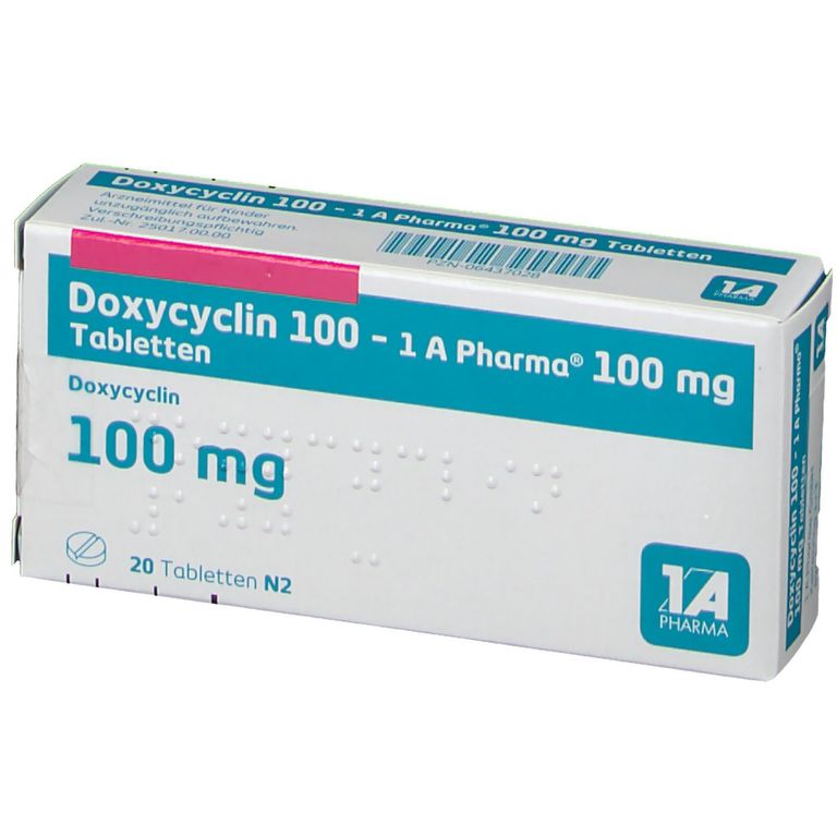 Doxycyclin 100 1A Pharma® 20 St mit dem ERezept kaufen Shop Apotheke