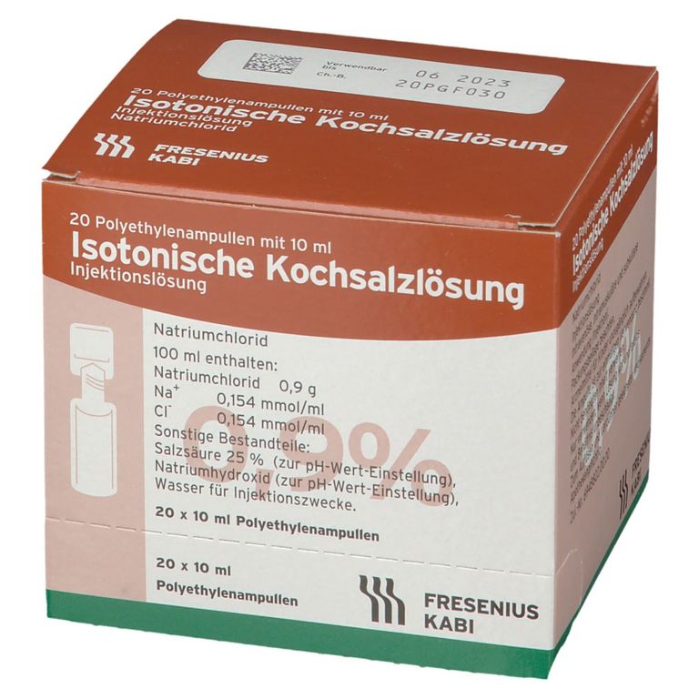 Isotonische Kochsalzlösung 0,9% Plastikampulle 20x10 ml - Shop Apotheke
