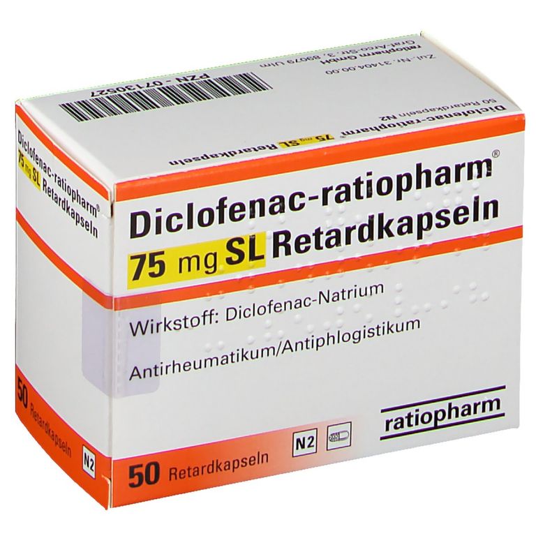 Diclofenac-ratiopharm® 75 mg SL 50 St mit dem E-Rezept kaufen - Shop