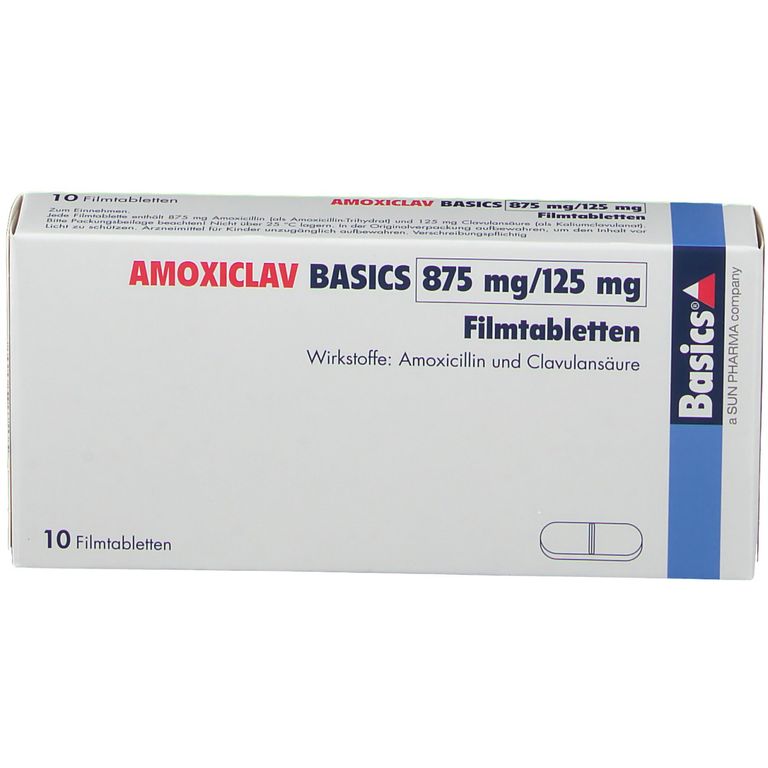 AMOXICLAV BASICS 875 mg/125 mg 10 St mit dem ERezept kaufen Shop Apotheke
