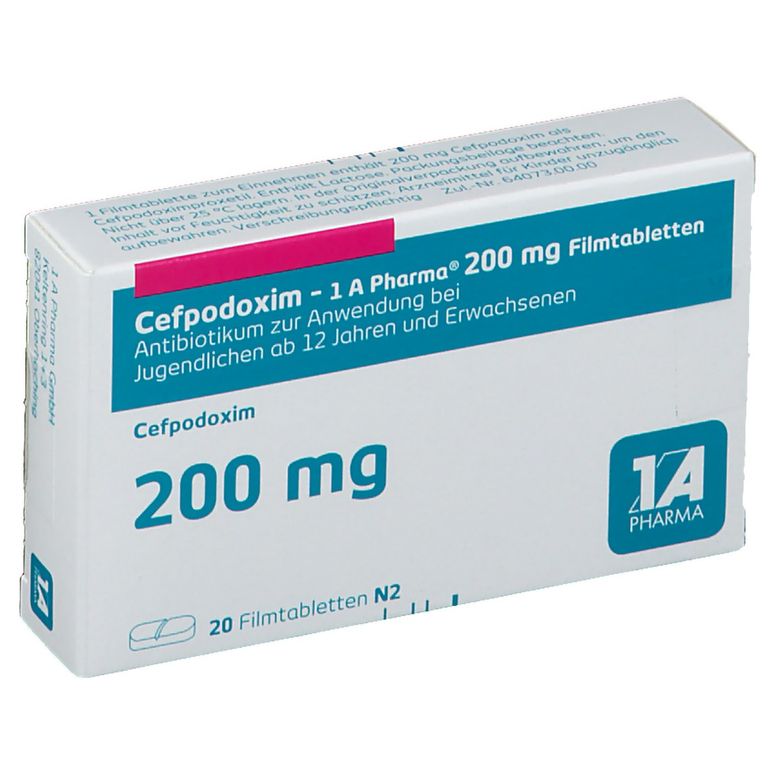 Cefpodoxim 1A Pharma® 200Mg 20 St mit dem E-Rezept kaufen - Shop Apotheke