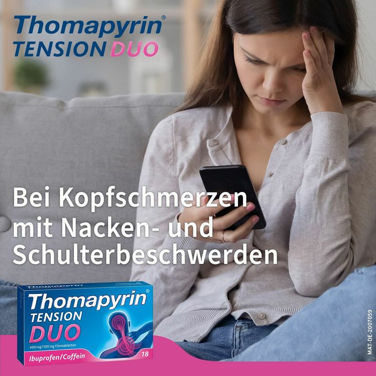 Thomapyrin® TENSION DUO bei Kopfschmerzen Ibuprofen/Coffein 2x18 St